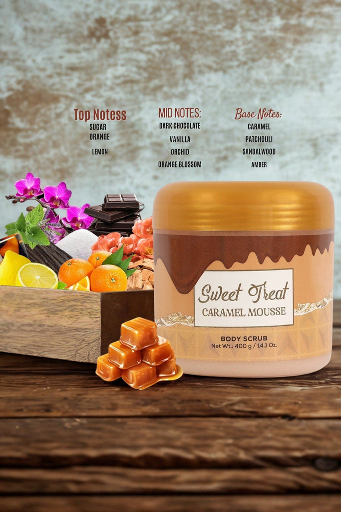 SWEET TREAT CARAMEL MOUSSE BODY SCRUB FOR WOMEN - 400G/14.1 OZ.