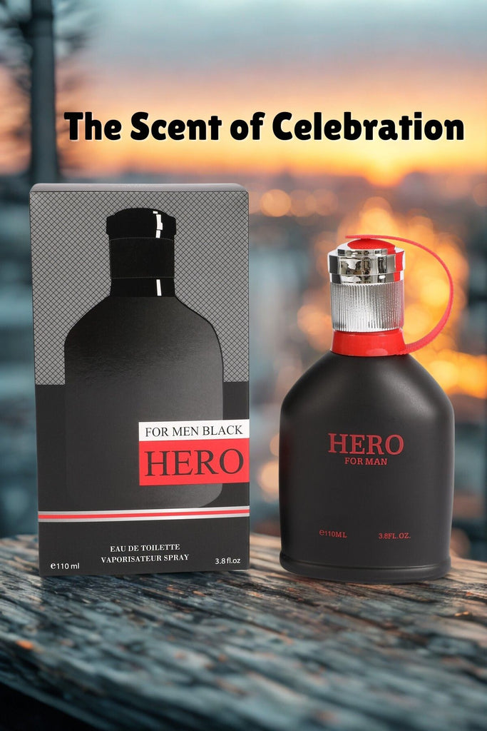 HERO FOR MEN BLACK SPRAY COLOGNE EAU DE TOILETTE FOR MEN - 110ML/3.8 FL.OZ.