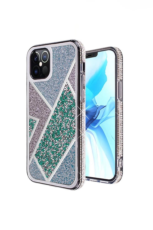 FOR iPHONE 12/PRO (6.1 ONLY) RHOMBUS BLING GLITTER DIAMOND CASE COVER