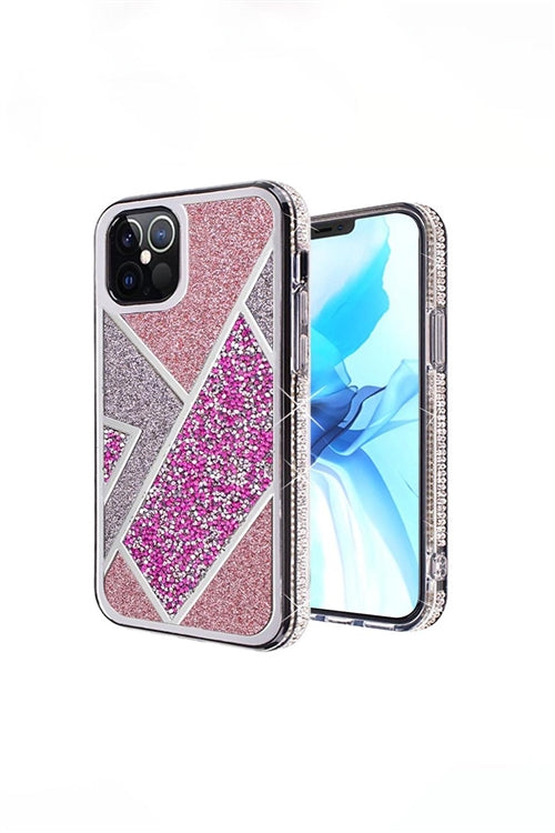 FOR iPHONE 12 PRO MAX 6.7 RHOMBUS BLING GLITTER DIAMOND CASE COVER