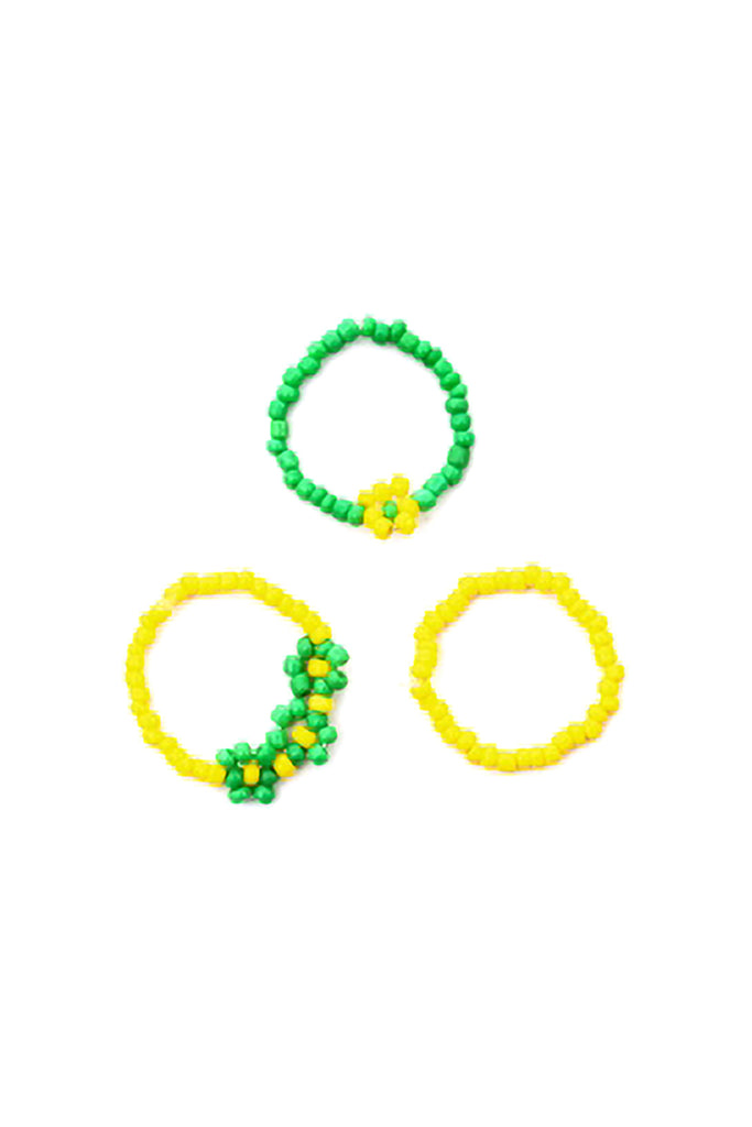FLOWER SEED BEAD STRETCH 3 SET RING