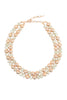 2 LINE TEXTURED CCB AND RONDELLE BEADS NECKLACE