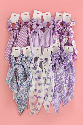 SOLID COLOR SCRUNCHIE SCARF HAIR ACCESSORIES