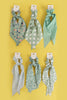 SPRING FLORAL ASSORTED DESIGNS SCRUNCHIE SCARF HAIR ACCESSORIES