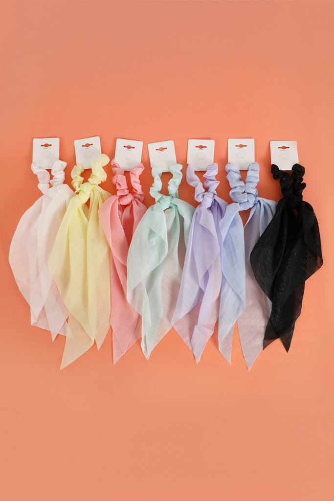 ORGANZA PLAIN SCRUNCHIE SCARF HAIR ACCESSORIES