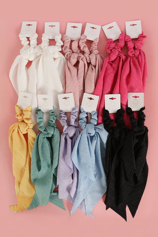 ASSORTED MULTICOLOR SCRUNCHIE SCARF HAIR ACCESSORIES