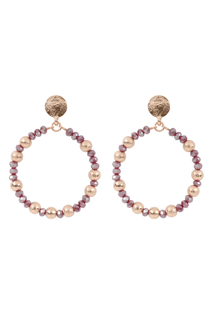 RONDELLE BEADS ROUND POST EARRINGS