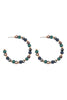 WOOD, MIX BEADS HOOP EARRINGS