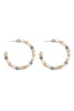 WOOD, MIX BEADS HOOP EARRINGS