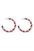 WOOD, MIX BEADS HOOP EARRINGS