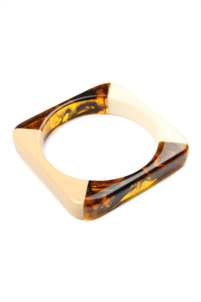 SQUARE RESIN CAST BANGLE BRACELET