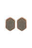 DRUZY HEXAGON POST EARRINGS