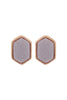 DRUZY HEXAGON POST EARRINGS