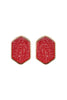 DRUZY HEXAGON POST EARRINGS