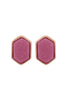 DRUZY HEXAGON POST EARRINGS