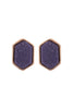 DRUZY HEXAGON POST EARRINGS