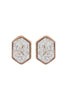 DRUZY HEXAGON POST EARRINGS