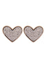 HEART DRUZY POST EARRINGS