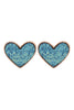 HEART DRUZY POST EARRINGS