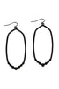 HEXAGON HAMMERED W/ PAVE RHINESTONE DROP FISH HOOK EARRINGS