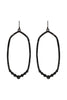 HEXAGON HAMMERED W/ PAVE RHINESTONE DROP FISH HOOK EARRINGS