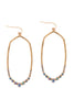 HEXAGON HAMMERED W/ PAVE RHINESTONE DROP FISH HOOK EARRINGS
