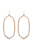 HEXAGON HAMMERED W/ PAVE RHINESTONE DROP FISH HOOK EARRINGS