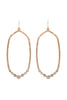 HEXAGON HAMMERED W/ PAVE RHINESTONE DROP FISH HOOK EARRINGS