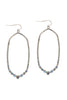 HEXAGON HAMMERED W/ PAVE RHINESTONE DROP FISH HOOK EARRINGS