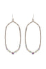 HEXAGON HAMMERED W/ PAVE RHINESTONE DROP FISH HOOK EARRINGS