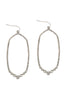 HEXAGON HAMMERED W/ PAVE RHINESTONE DROP FISH HOOK EARRINGS