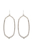 HEXAGON HAMMERED W/ PAVE RHINESTONE DROP FISH HOOK EARRINGS