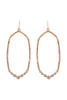 HEXAGON HAMMERED W/ PAVE RHINESTONE DROP FISH HOOK EARRINGS
