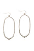 HEXAGON HAMMERED W/ PAVE RHINESTONE DROP FISH HOOK EARRINGS