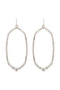 HEXAGON HAMMERED W/ PAVE RHINESTONE DROP FISH HOOK EARRINGS