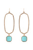 PAVE RHINESTONE HEXAGON SHAPE DROP HOOK EARRINGS