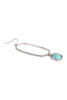 PAVE RHINESTONE HEXAGON SHAPE DROP HOOK EARRINGS