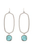 PAVE RHINESTONE HEXAGON SHAPE DROP HOOK EARRINGS
