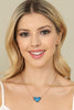VALENTINE HEART DRUZY PENDANT NECKLACE AND EARRING SET