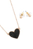 VALENTINE HEART DRUZY PENDANT NECKLACE AND EARRING SET