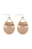 HAMMERED TEARDROP W/ RONDELLE BEADS FISH HOOK EARRINGS