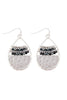 HAMMERED TEARDROP W/ RONDELLE BEADS FISH HOOK EARRINGS