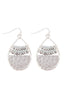 HAMMERED TEARDROP W/ RONDELLE BEADS FISH HOOK EARRINGS