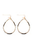 WIRE TEARDROP GLASS BEADS FISH HOOK EARRINGS