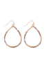 WIRE TEARDROP GLASS BEADS FISH HOOK EARRINGS