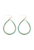 WIRE TEARDROP GLASS BEADS FISH HOOK EARRINGS