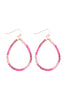 WIRE TEARDROP GLASS BEADS FISH HOOK EARRINGS