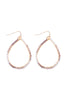 WIRE TEARDROP GLASS BEADS FISH HOOK EARRINGS