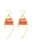 WIRED MIX BEADS DANGLE FISH HOOK EAARINGS