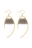 WIRED MIX BEADS DANGLE FISH HOOK EAARINGS